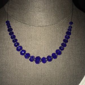 Blue Glass Beaded Necklace